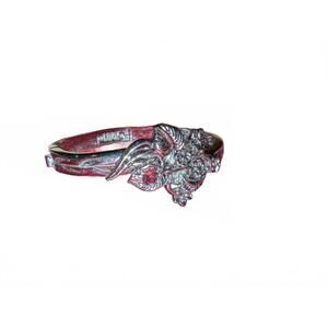 Silvertone Lenox Floral Design Bangle Bracelet